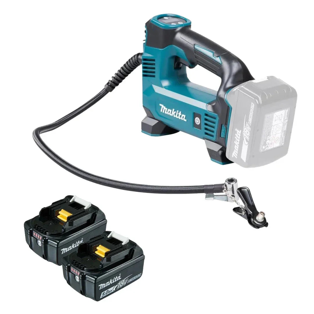 Makita DMP180Z 18V LXT Cordless Inflator with 2 x BL1850B 5.0Ah Batteries