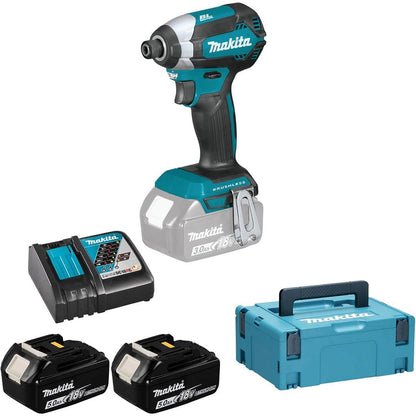 🔩 Makita DTD153RTJ 18V LXT Brushless Impact Driver Set – 🔋 2×5.0Ah Batteries, ⚡ Charger & 🧳 Makpac Case