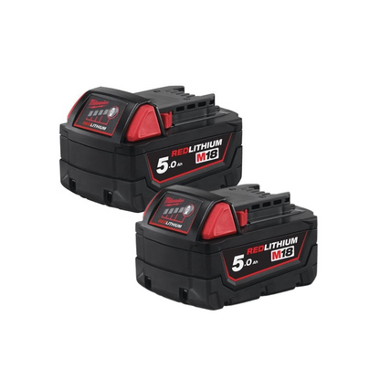 Milwaukee M18 FUEL 18V Cordless Twin Pack – Combi Hammer Drill & Impact Driver with 2×5.0Ah Batteries, Charger & Carry Case