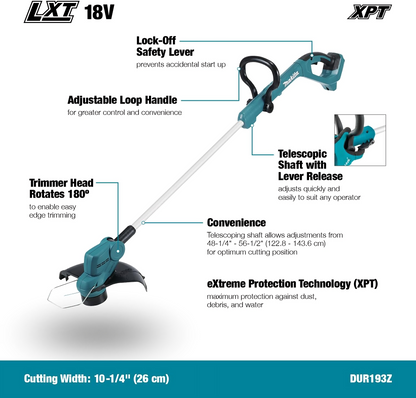 Makita DUR193Z 18V LXT Cordless Grass Trimmer – Bare Tool