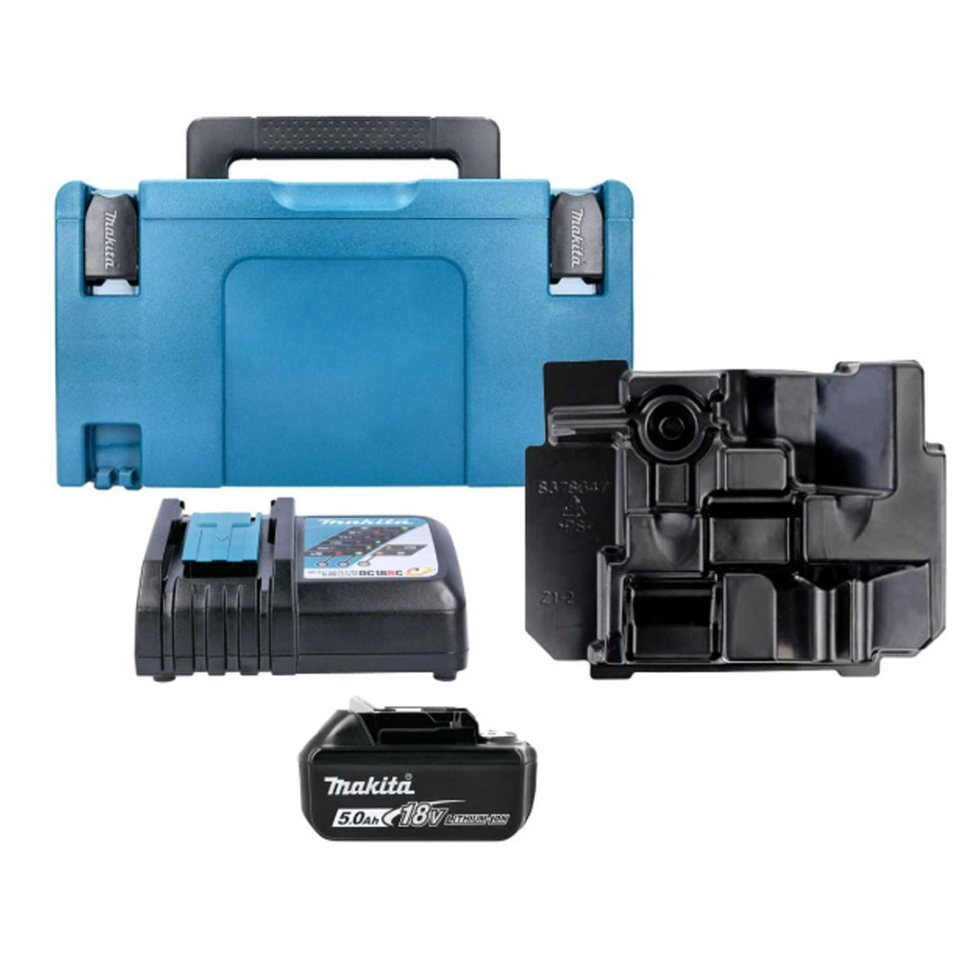 🔋 Makita 18V Power Kit – ⚡ 5.0Ah Battery, ⚡ Rapid Charger, 🧳 Type 3 Case & Inlay